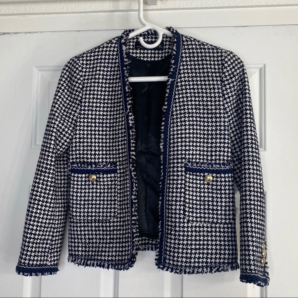 Zara HOUNDSTOOTH BLAZER